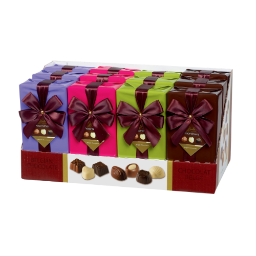 Picture of Belgian Chocolates 'Modern' Gift Box with Ribbon - 250gm (Carton of 12 Units)