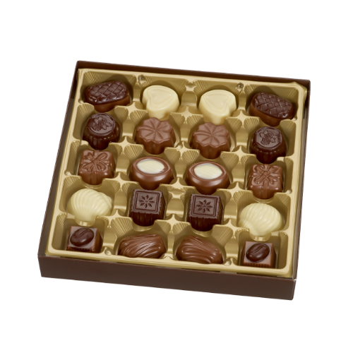 Picture of Belgian Chocolates 'Classic' Gift Box with Ribbon - 500gm (Carton of 5 Units)